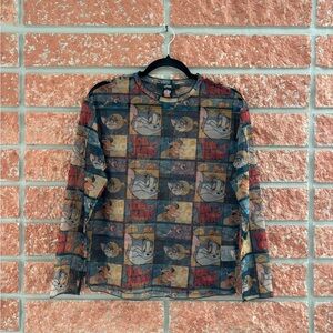 🌟Tom & Jerry sheer long sleeve top